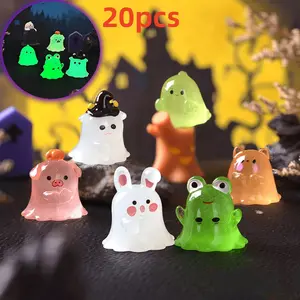 20pcs Aquarium Decorations, Fish Tank Amphibious Landscape Ornament, Miniature Garden Figurines, Room Decoration, Car Ornaments, Night Glow Ghosts, DIY Accessories