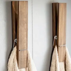 Giant Clothespin Hand Towel Holder| Farmhouse Bathroom Decor| Bathroom Wall Decor| Towel Holder| Kids Towel Holder| Bathroom Decor| Towel Rack