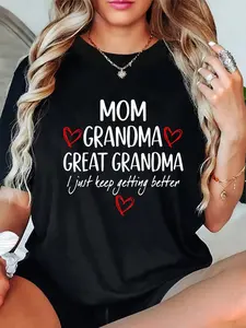 100% Cotton Gifts For Grandma Mom Grandma Great Grandma T-Shirt