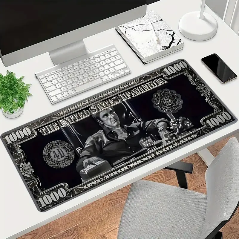 Luxury Dollar Design Mouse Pad Stylish Money-Themed Desk Mat Extended XL MousePads Office Desk Accessories- Multicolor Non-Slip Stitched Edge Computer Mat For Desk 35.4x15.7 Inches Rubber Base Keyboard Pad Office Desk Supplies Desktop Accessory