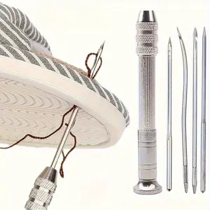 1set Leather Sewing Awl Set Replaceable Multifunctional Shoes Repair Tool Kit Punch Stitching Needles DIY Sewing Leathercraft, Sewing Kit for Children, Utility Tool, Sewing Supplies Crafts, Sewing Tools