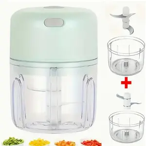 Electric Garlic Chopper, Mini Portable Veggie Chopper 250ML Capacity, Wireless Food Processor for Garlic Onion Ginger Meat and More, Vegetable Food Chopper