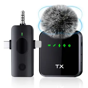 Mini Wireless Lavalier MicrophoneNoise Reduction Plug and Play Magnetic Clip on Lapel Mic for Video Recording Podcast Vlogging