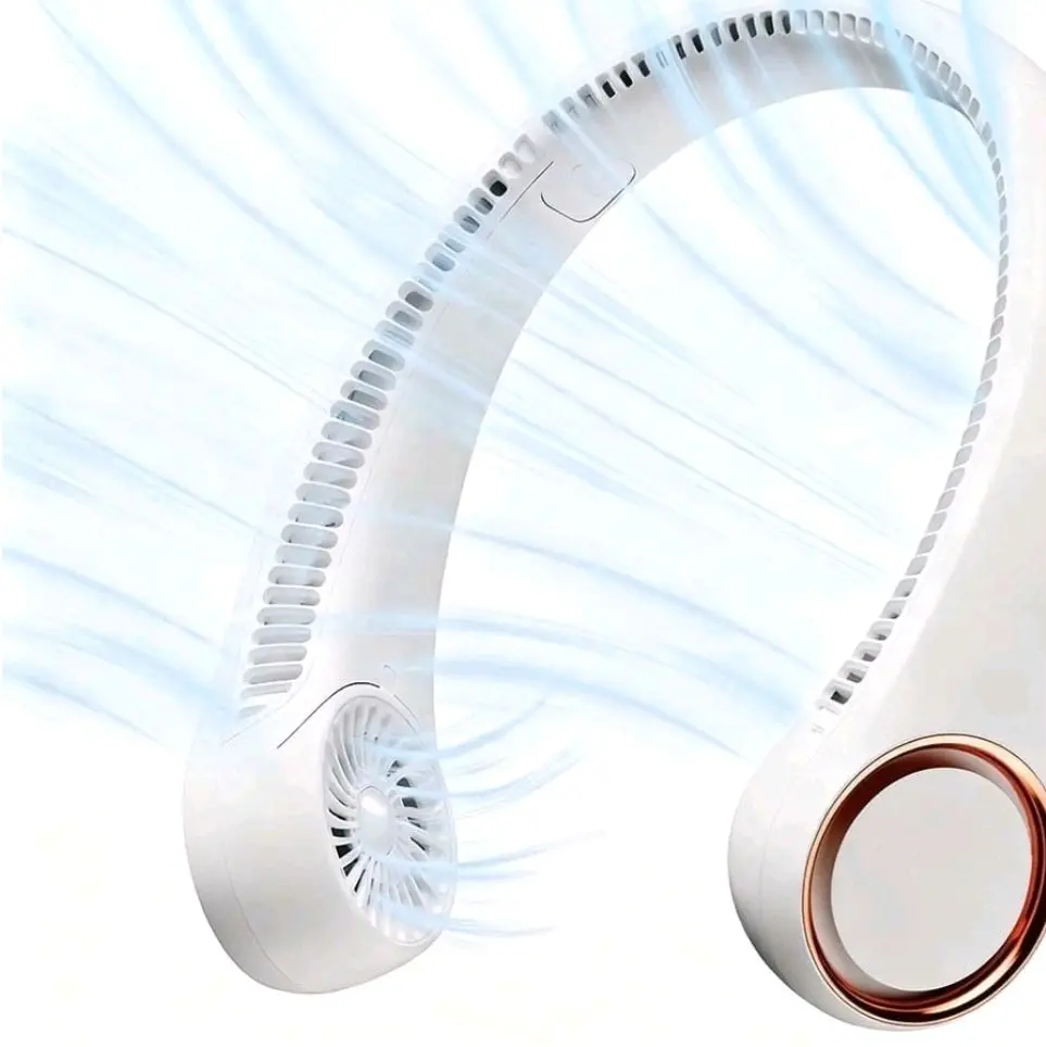 Portable Neck Fan, 360-Degree Adjustable Hands-Free Personal Cooling Fan for Outdoor Activities