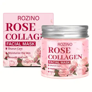 Rozino Rose Collagen Facial Mask - Shurun Care Moisturize Skin Smooth Soft 50g/1.76oz