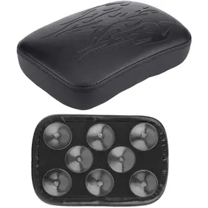 Motorcycle Seat Cushion Pad for Harley Chopper Bobber Dyna Sportster Softail Touring 883 Cafe Racer Bike ATV Rear Passenger Pillion Seat Cover Airhawk Motorcycle Suction Seat Accessories Flame Pattern