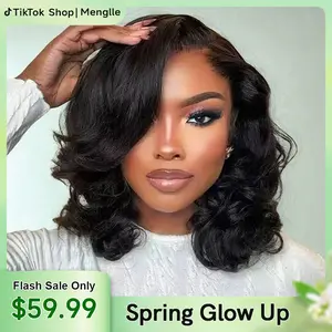 [Free Upgraded 7x6 Lace] Menglle Hair Glueless 250% Density 7x6 Lace Closure Wig Bouncy Body Wave Pre Cut Pre Bleached Ready Go Wigs Side Part#greenish#TikTokShopSpringGlowUp