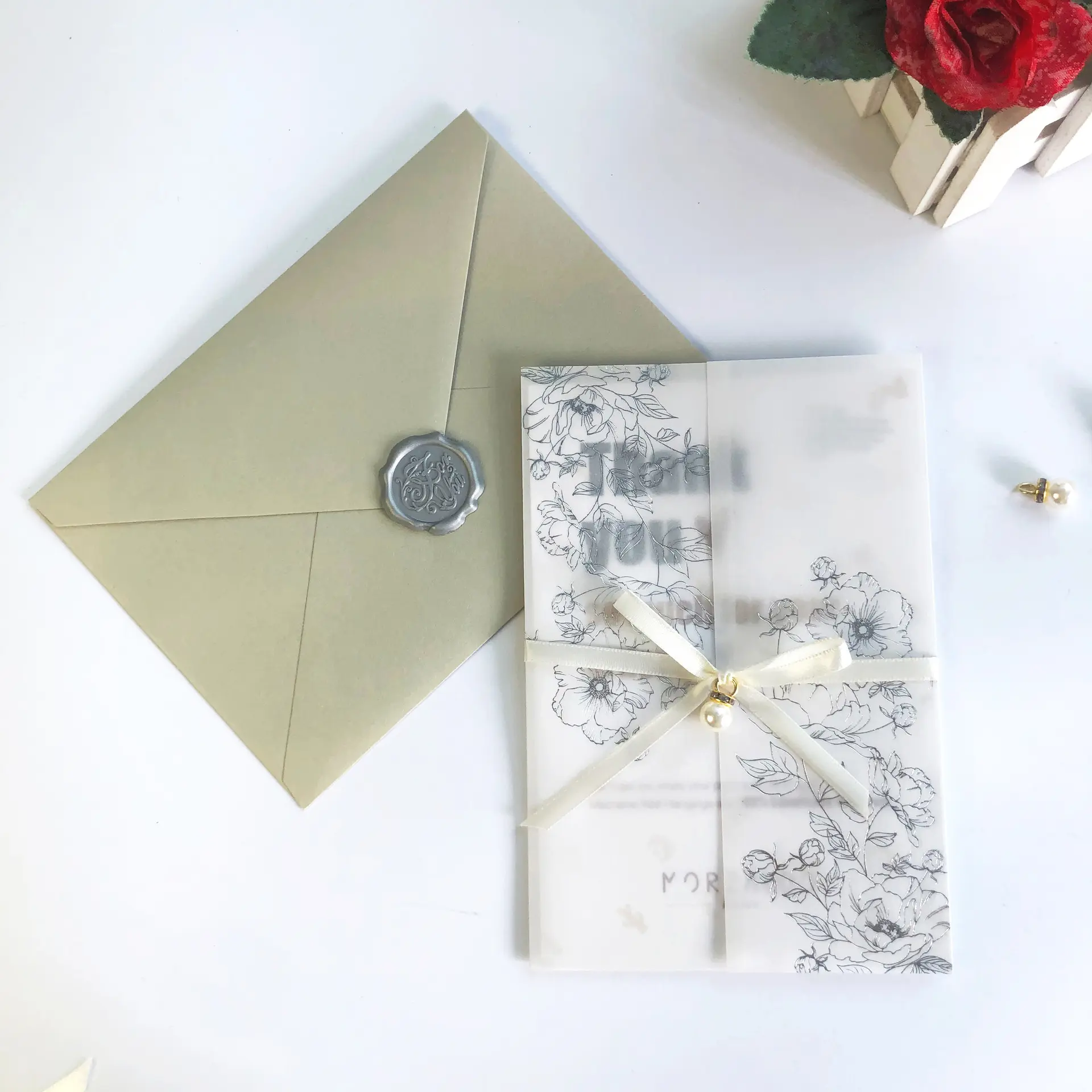 Transparent Tracing Paper Wedding Invitation Cards, Festive Party Home Supplies