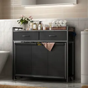 Laundry Hamper 3 Section Sorter with Rolling Bags and Drawers,Large Capacity Clothes Basket for Storage, Removable Bags, Space Saver for Bedroom, Bathroom, Laundry Room