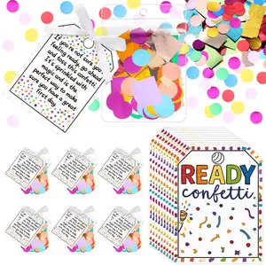 24/36 Sets Back to School Ready Confetti Celebration Kit with Cards and Packing Confetti First Day of School Teacher Appreciation Gifts for Kids Students Teachers Classroom Party Favors Decorations
