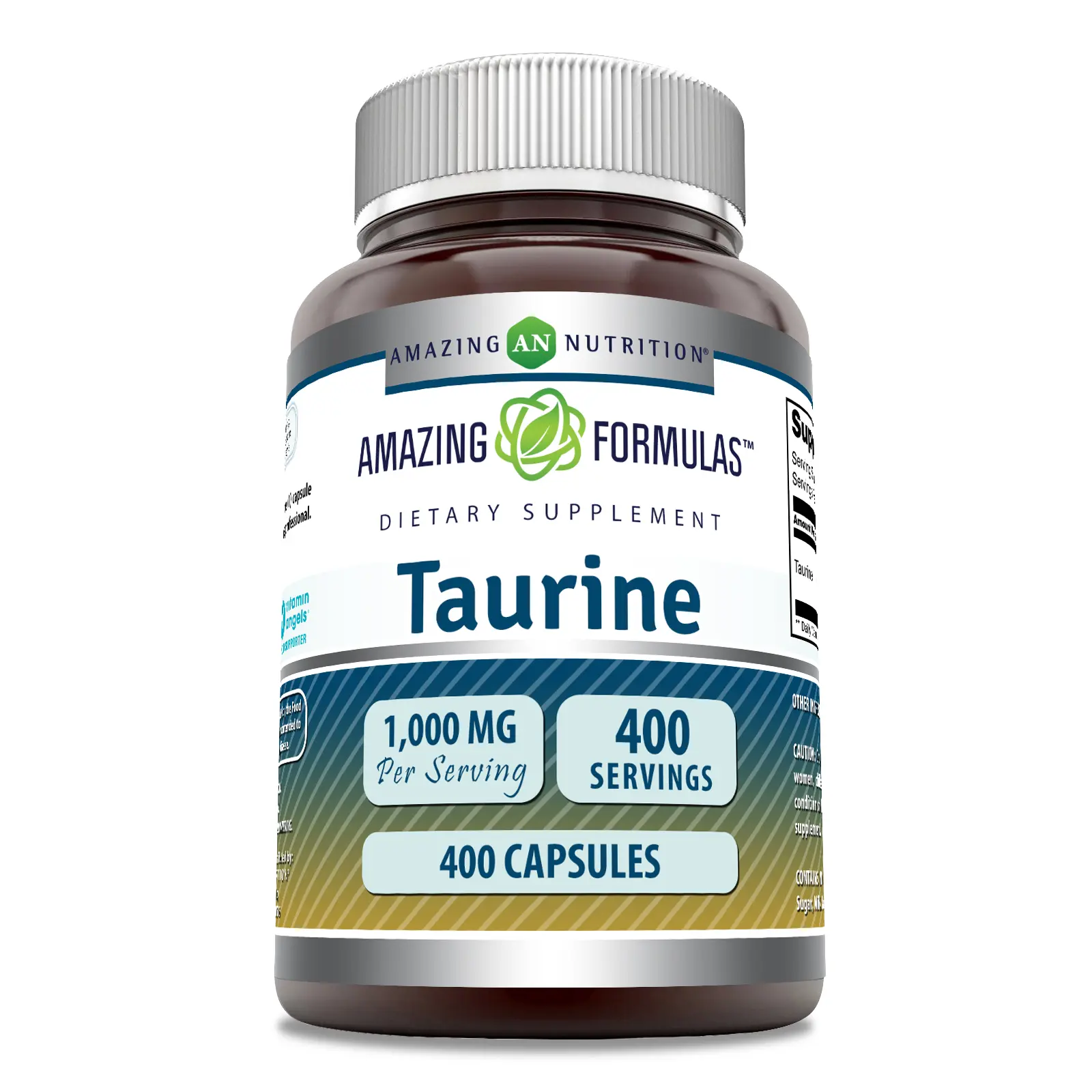 Amazing Formulas Taurine Supplement | 1000 Mg per Serving | 400 Capsules | Non-GMO | Gluten-Free | Made in USA