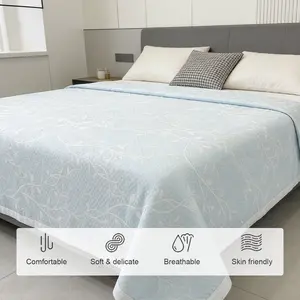 1pc Cooling Comforter Queen Size Double, Q-Max > 0.45 Arc Cooling Fiber, Cool Sleep Summer Blanket for Hot Nights