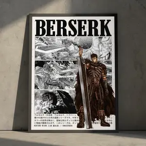 Berserk Guts Anime Poster, Guts Berserk Anime Manga Decor Posters - NO FRAME