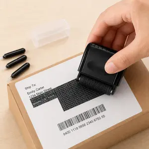 2-Pack Identity Protection Roller Stamp with 6 Refills, Confidential Address Blocker and Privacy Security Stamp for Mail, Packages, Bills, Receipts and Documents