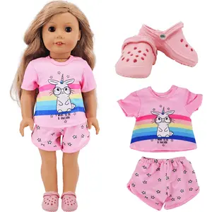 Suitable for 18-Inch Girl Doll Swimwear + Beach Sandals Set (doll Not Included), Perfect Accessory for Playtime Adventures, Doll Clothes Set