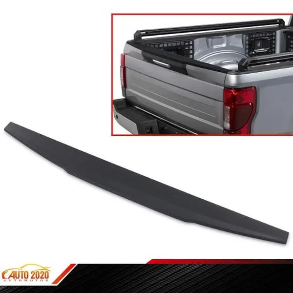 Black ABS Rear Tailgate Top Molding Cover with SD-Fit Trim Cap, Auto Replacement Body Trim Component for 2017-2022 Ford Super Duty, Tailgate Cap