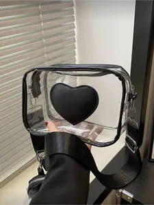 2026 Summer Transparent PVC Bag Set 2pcs Coin Purse Waterproof Mini Square Crossbody Bag Multi-Functional Large Capacity Shoulder Pouch Casual Crossbody Bags
