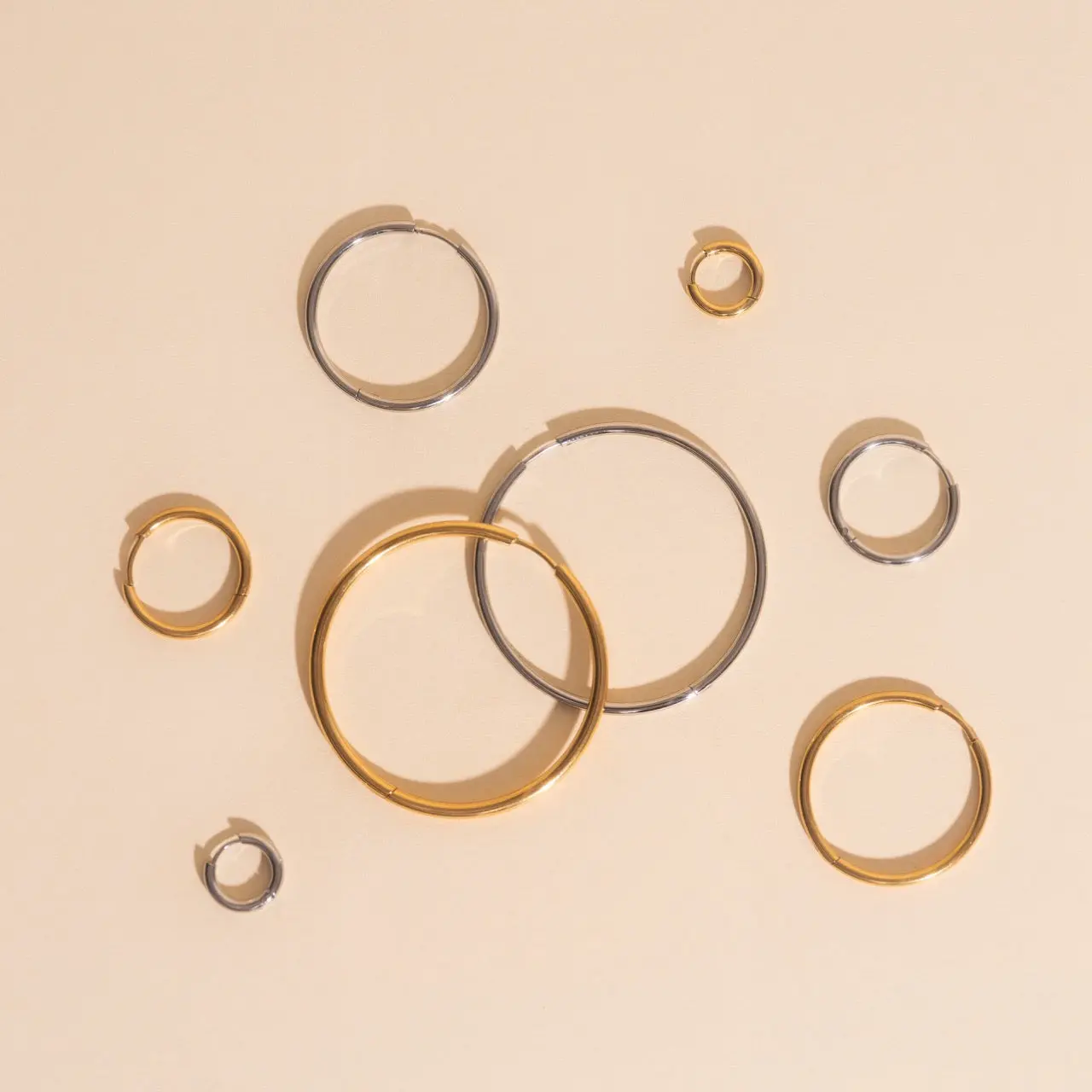 Circle Rounded Huggie Hoop Earrings Circle Rounded Huggie Hoop Earrings