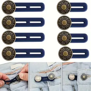5-Piece Adjustable Jeans Button Extender Kit - Premium Metal Buckle Expanders with No-Sew Retractable Design for Instant Waistband Comfort, Perfect Fit Solution for Pants, Skirts & Men's/Women's Fashion with Flexible Sizing