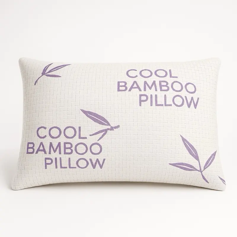 Cooling Bamboo Pillow Relieves Migraines Insomnia & Neck Pain Soft Breathable Supportive Design