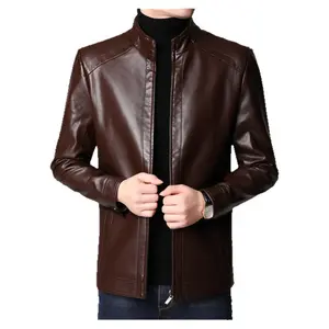 Genuine Leather Jacket For Middle-Aged Men, Spring And Autumn Haining Leather Jacket, Men'S Thick Fleece-Lined Sheepskin Coat