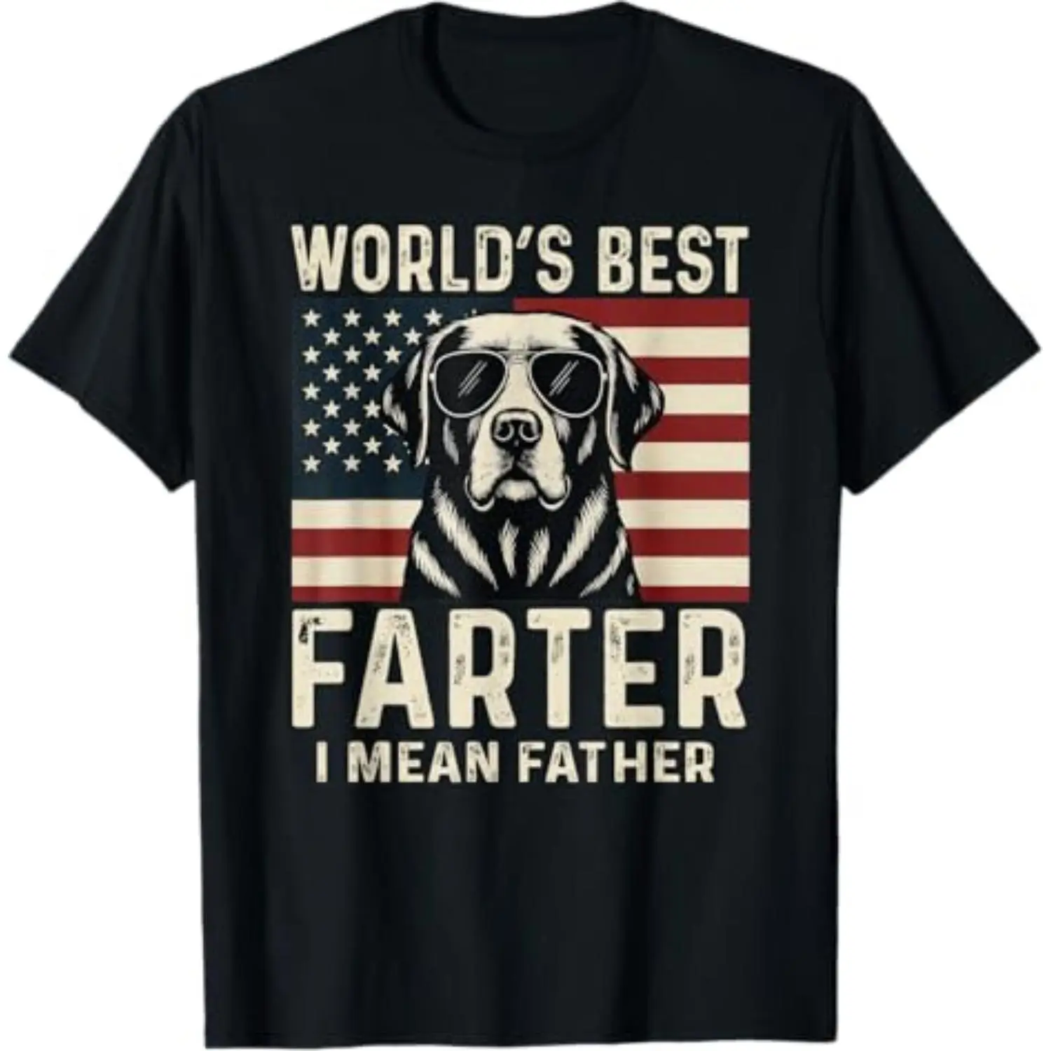 Minimalist Graphic Short-Sleeve Soft Breathable Retro Chihuahua Dad T-Shirt, Humorous Father's Day Gift Celebrating the World's Best Farter, Shortsleeve