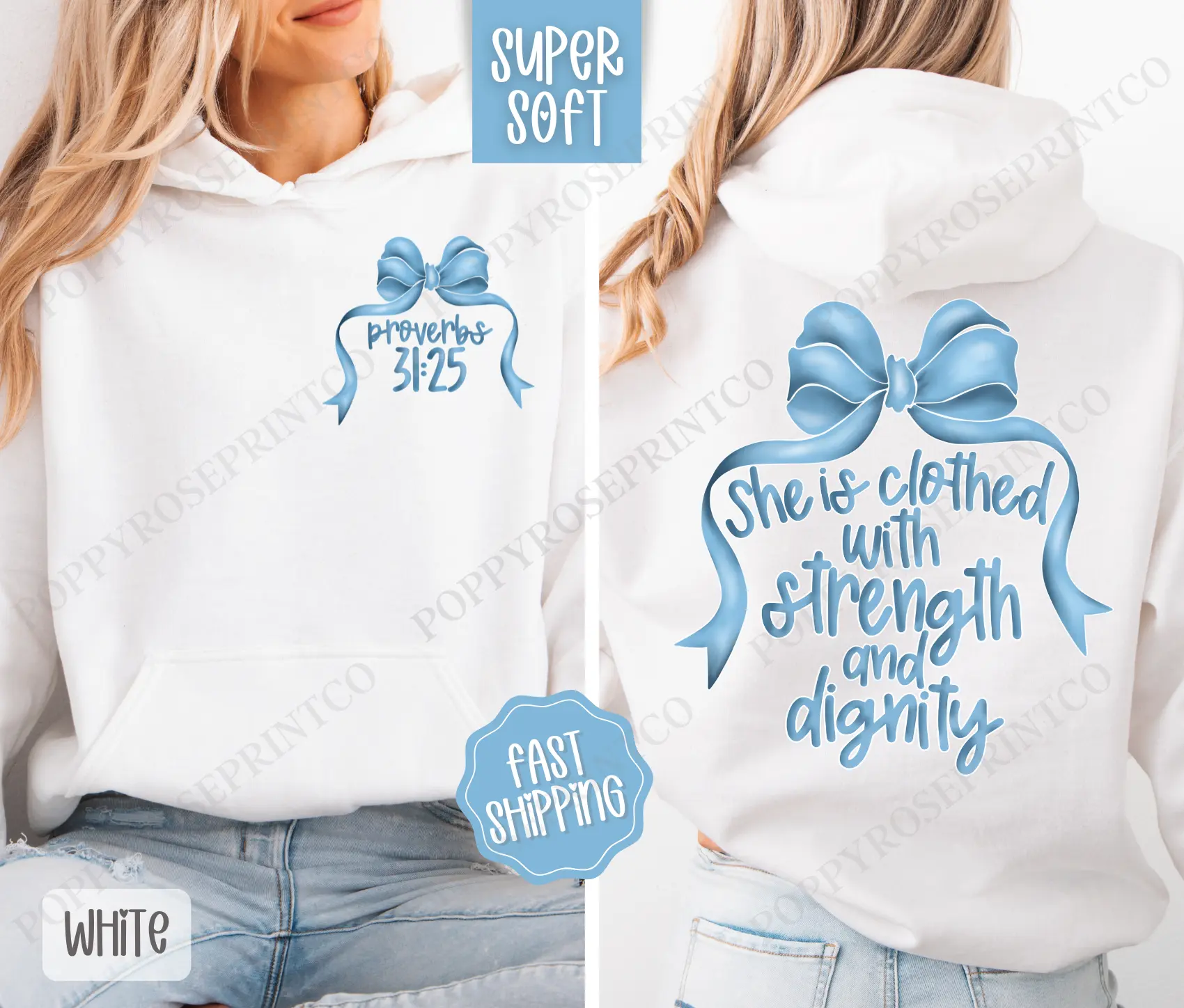 Strength and Dignity Hoodie, Religious Women's Hooded Sweatshirt, Trendy Women's Hoodie