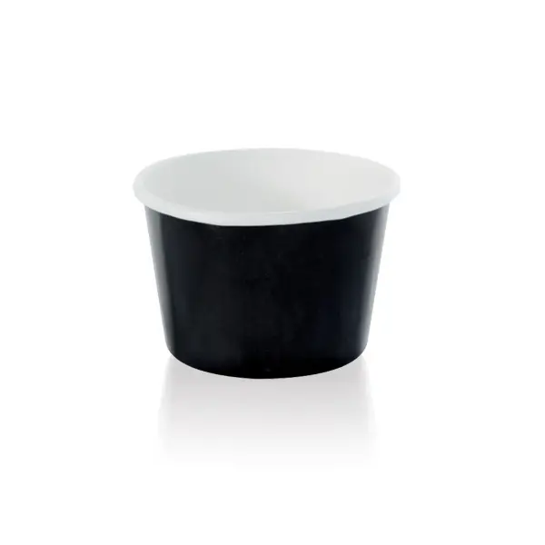Packnwood 210POC121N Fashionable Recyclable Disposable Cups - 4.1 oz Functional Black Paper Cup, 2.9 in Dia x 1.9 in (for Home Supplies, Festive & Party Culinary Presentation), Sustainable