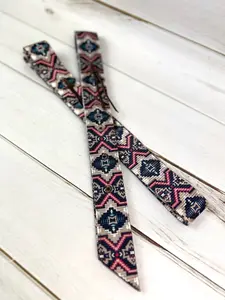 Pink, Grey and Blue Pattern Cinch Strap Set