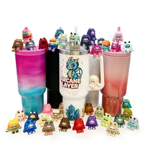 Flurryfoot & Bigfoot Sip Sidekicks – 3D Printed Cryptid Straw Toppers for Tumblers | Cute Straw Buddy Accessories