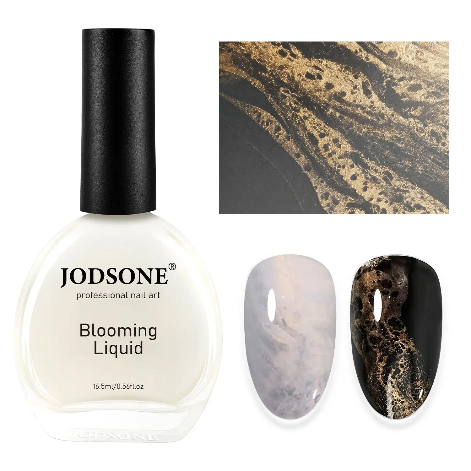JODSONE Ocean Wave Blooming Gel Nail Polish,16.5ml Golden Waves Blooming Liquid for Spreading Effect Wave,High Fluidity Wave Textures for Ocean Wave Nail Art,DIY Nail Art Design,Use with Gel Polish
