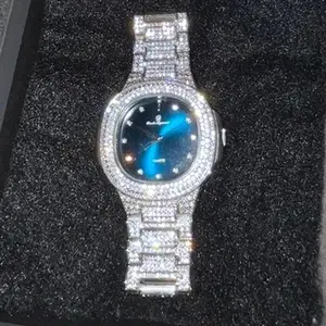 Moissanite Watch W/ Blue Face Moissanite Watch W/ Blue Face
