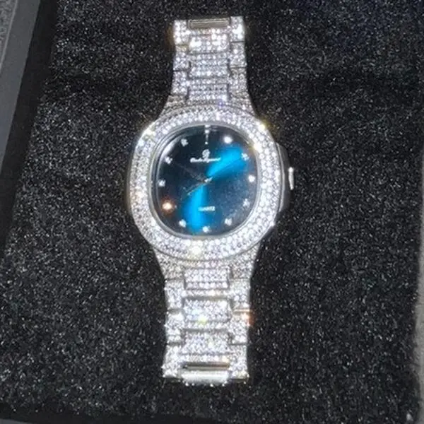 Moissanite Watch W/ Blue Face