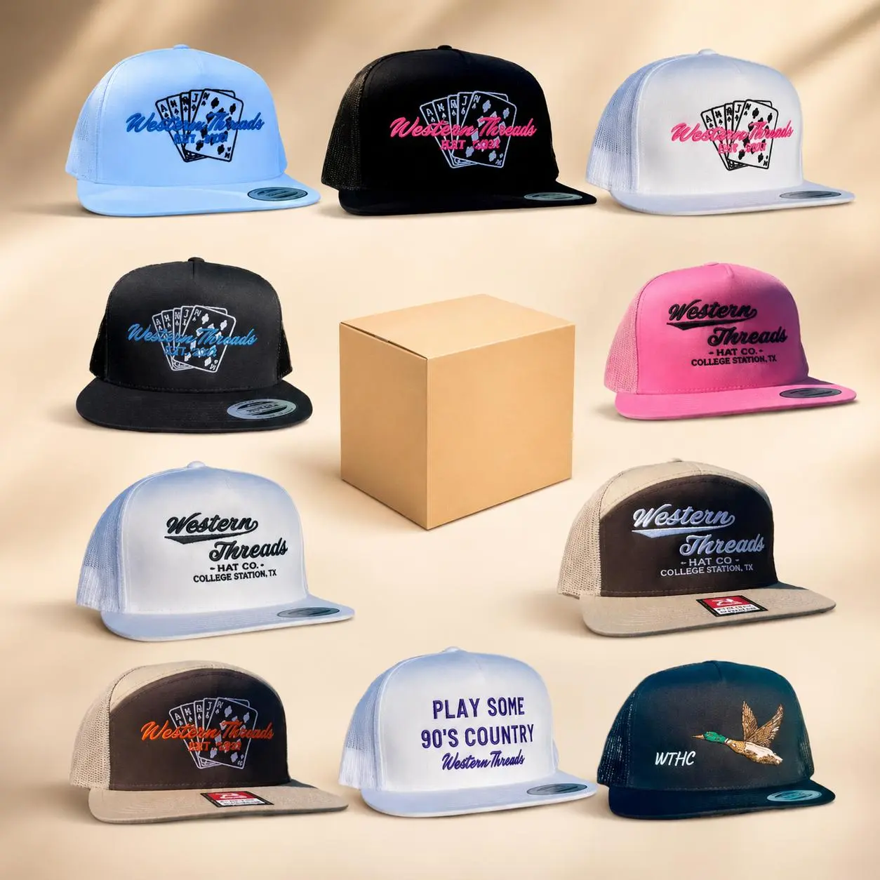 [ Combo Buy 2 For 1 Price ] Random Sent Western Threads Hat, The Ray, The Junior Pink Cards, Embroidered Random Richardson Hat, Trucker Mesh hat, Unisex Snapback