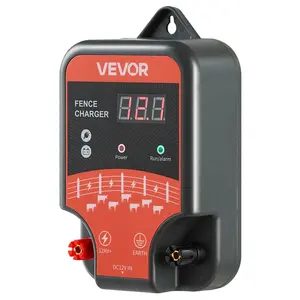VEVOR Electric Fence Charger 10kV 3J AC DC Electric Fence Energizer 1.86 Miles Range