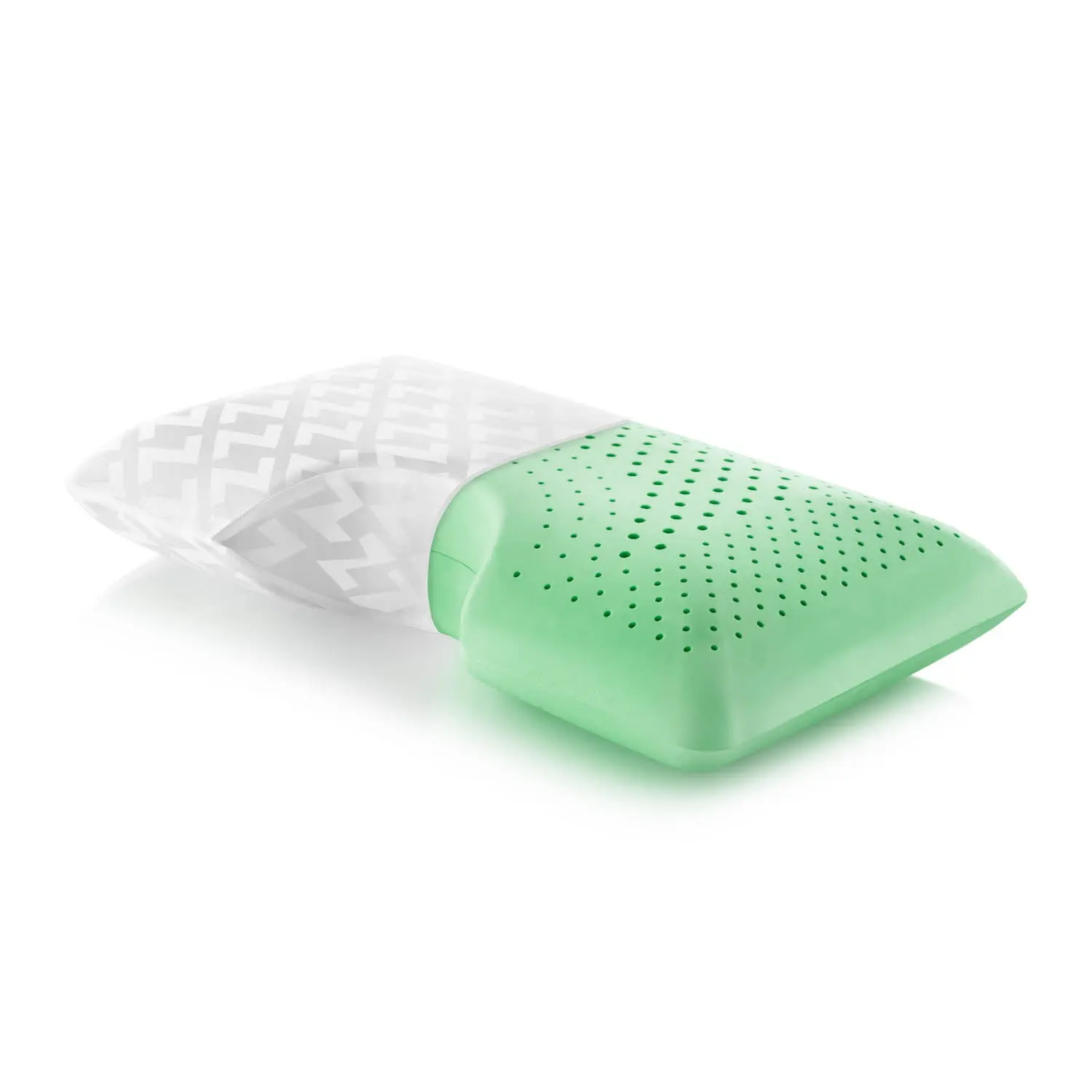 Side Sleeper Pillow with Shoulder Zoned Dough® Peppermint, Ergonomic Memory Foam Core, Tencel™ Cover and Shoulder Recess Design
