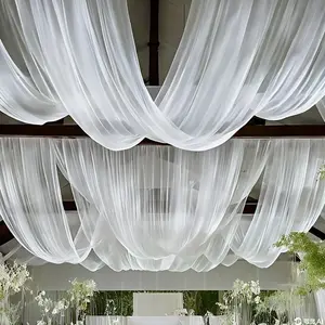 Large Transparent Chiffon Wedding Decoration Set, Wedding Arched Backdrop, Perfect for Ceremony & Reception, Anniversary, Valentine's Day Gift, Party Supplies