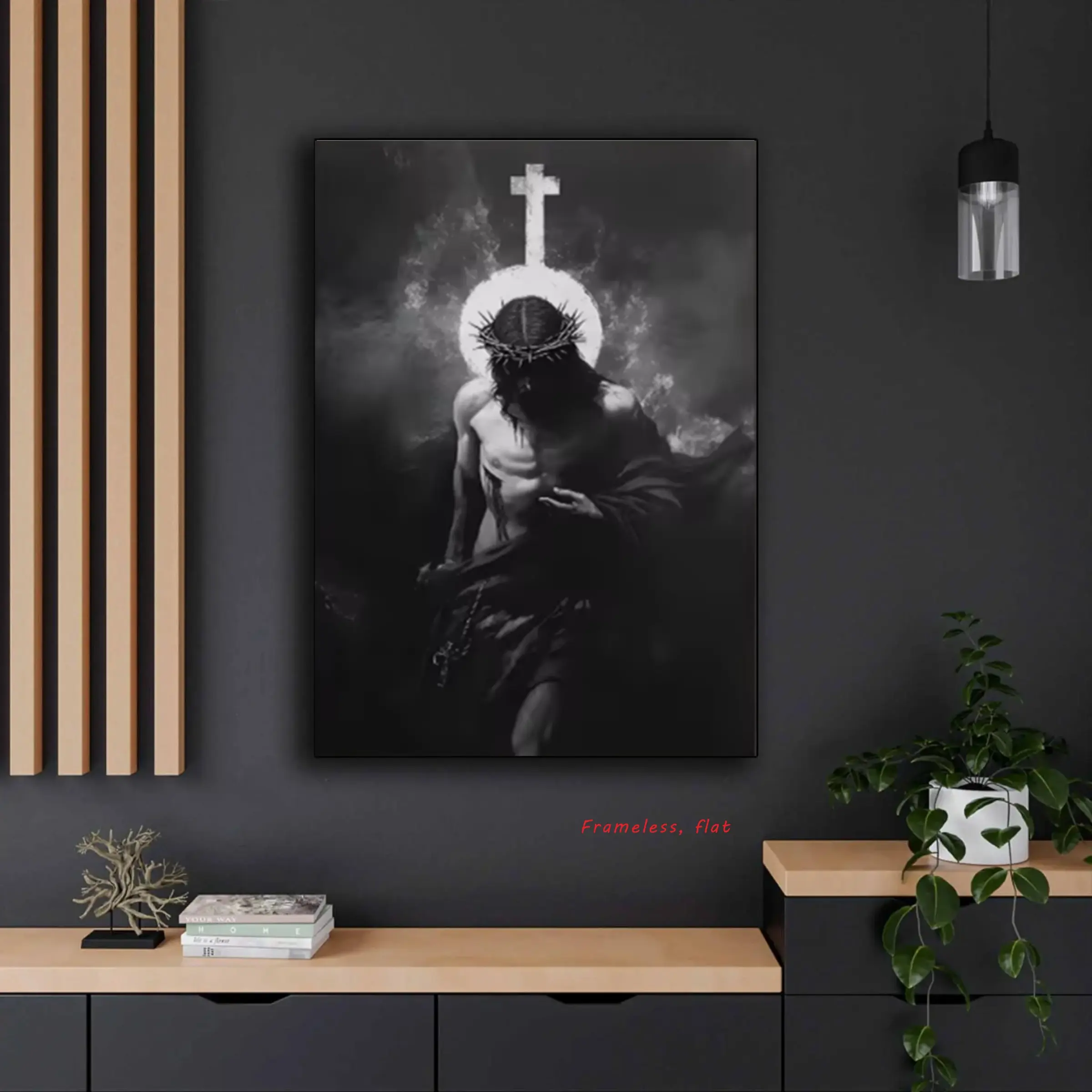 1pc/Divine Son Jesus Cross Holy Light Wall Art Print, Religious Cross Print, suitable for home, living room, and bedroom decor, living room decor, wall art, home decor, Art Work For Wall Decor, Religious Prints, frameless
