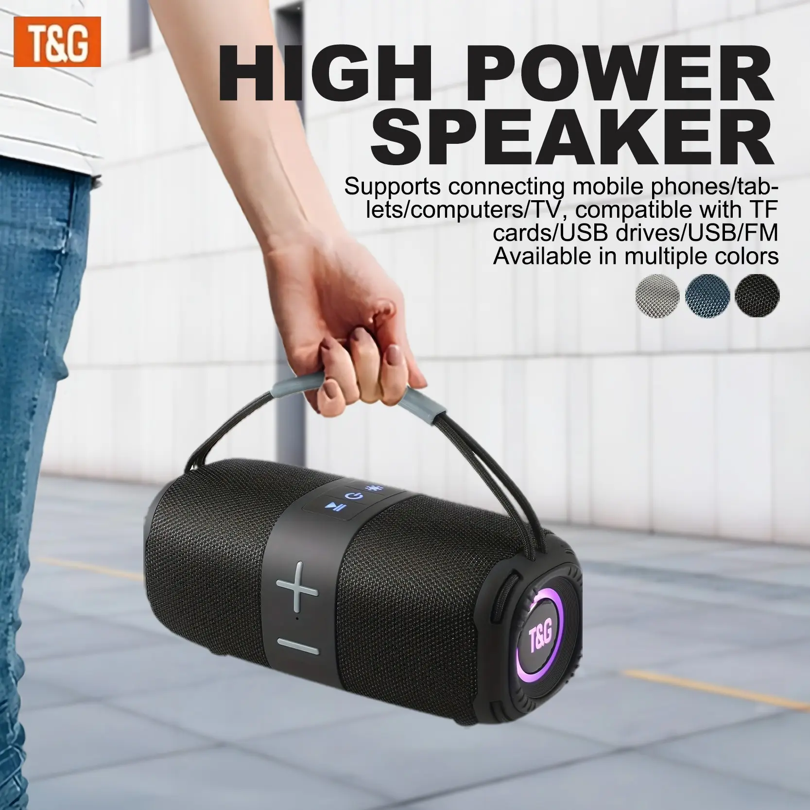 TG668 Portable Wireless Speaker, Rechargeable Wireless Speaker with Microphone, Stereo Sound Speaker for Home, Outdoor, Travel, Audio, Computer Speakers for Desktop Pc, Usb Speaker, Multifunctional Speaker, Rechargeable Speaker System