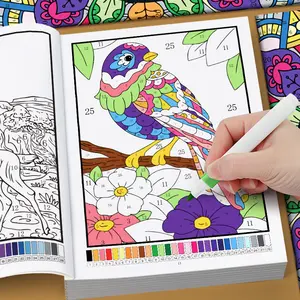32-Page plant digital coloring picture book, concentration training, fine motor training, fun early education hand-painted workbook, Coloring Books