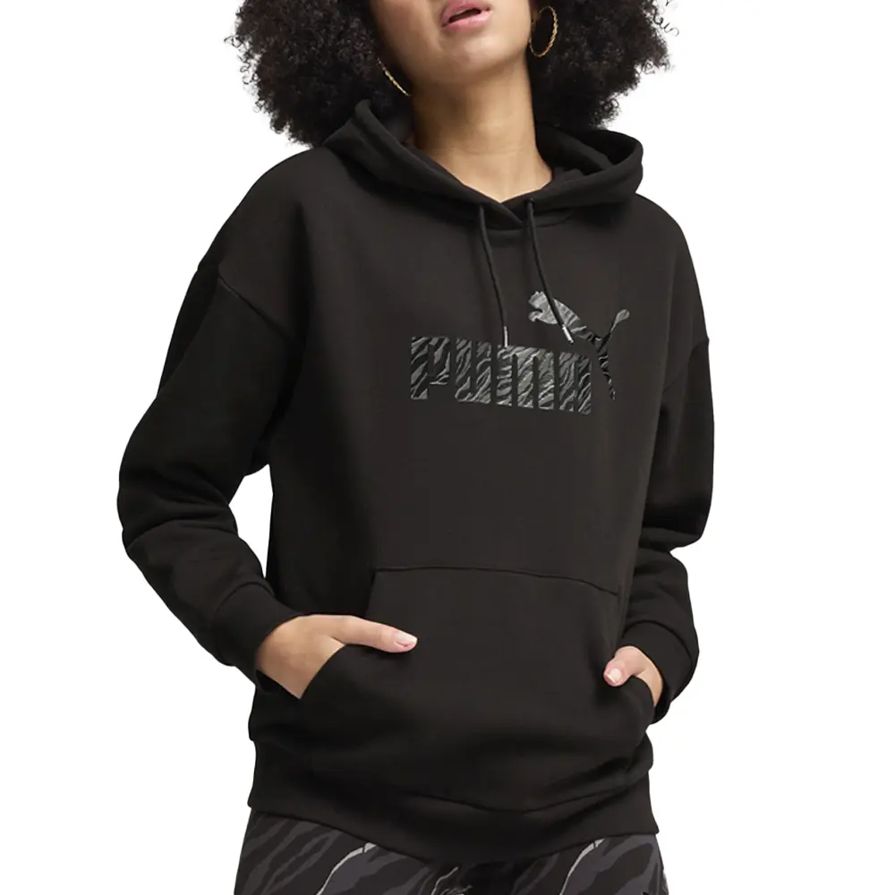 PUMA Womens Essentials Animal Hoodie Casual Outerwear Casual - Black