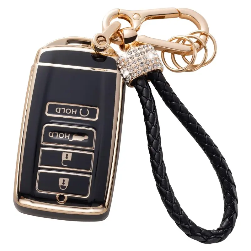 Soft Tpu Keychain Protector for Acura Rlx/rdx/cdx/nsx/tlx/tlx-L Smart Keys, Shockproof Key Fob Case with Lanyard, Car Key Holder, Durable Car Accessory, Car Key Chains