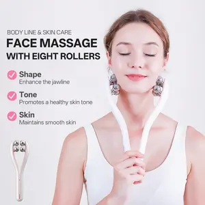 V face device,FaceLiftingDeveice,Skin care Tools,Dual Roller Microcurrent Beauty Instrument, Simple Luxurious Style, Neck Face Dual Use, Lifting Firming, Facial Shaping, Gift for Women