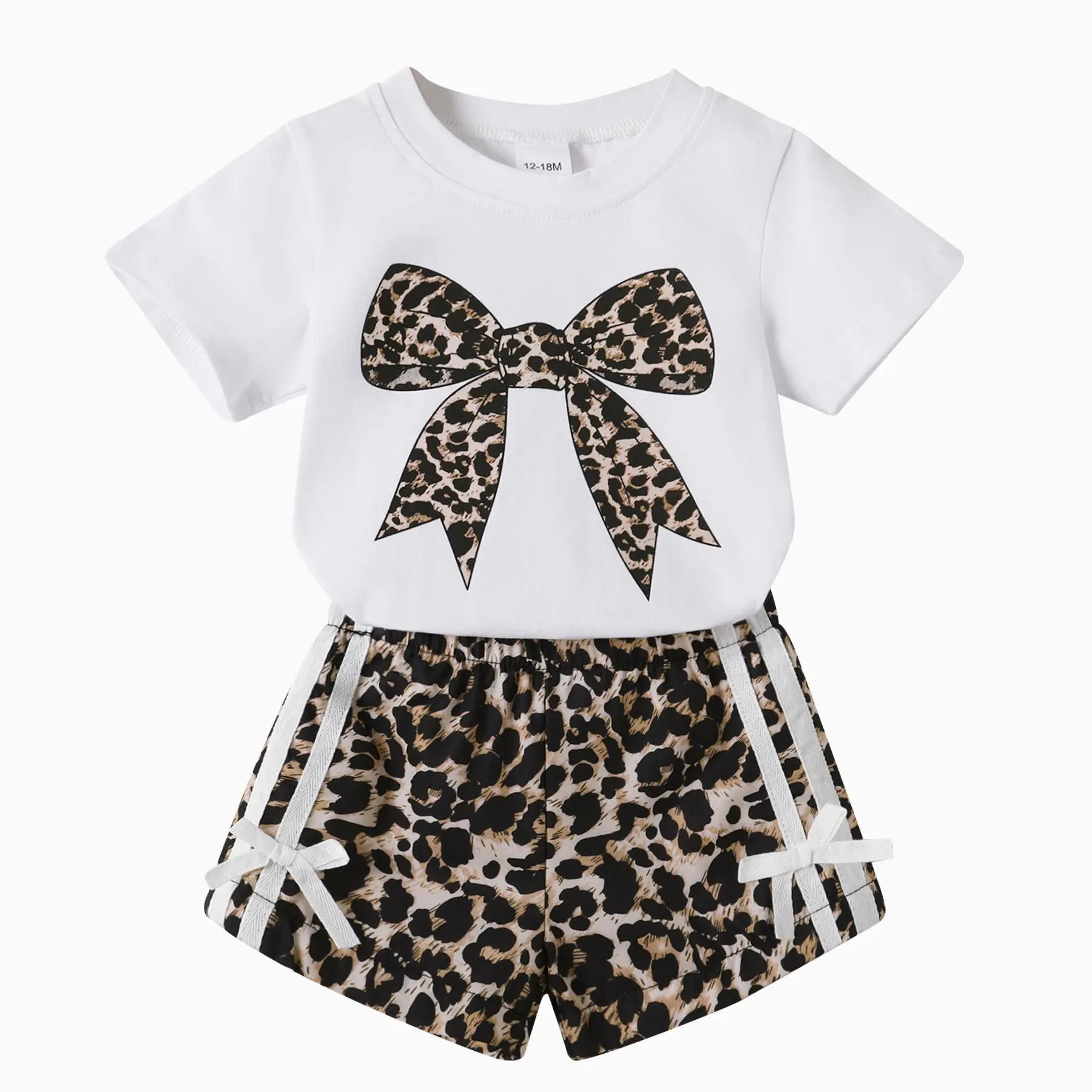 SummerVibesToddler Infant Baby Girls Summer Outfits Leopard Print Short Sleeve Pocket T-Shirt Tops Pants Clothes Sets tiktokshopspringglowup Newborn Gift Set