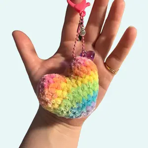 Handmade Crochet Mini Plushy Heart Keychain