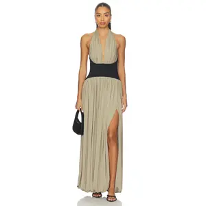 L'Academie by Marianna Reba Midi Dress in Beige