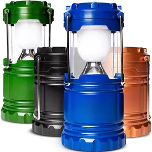 Camping Lantern Multicolor 4 Pack Lanterns for Power Outages, Camping Lights for Tent Hanging, Camp Light Tent Lamp Emergency Battery Powered LED Lantern (Rechargeable Batteries Not Included)