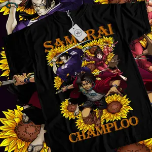 Samurai Champloo T- Shirt Manga Anime Walk Mugen Jin Fuu Kasumi Shirt All Size