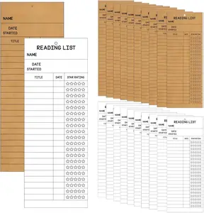 20 Pcs Reading List Bookmarks - 3x8 Inch Book Tracker & Reading Log Cards - White & Brown Bulk Book Marks for Book Lovers, Students, Teachers | Durable Cardstock Reading Accessories, Book Club Gifts