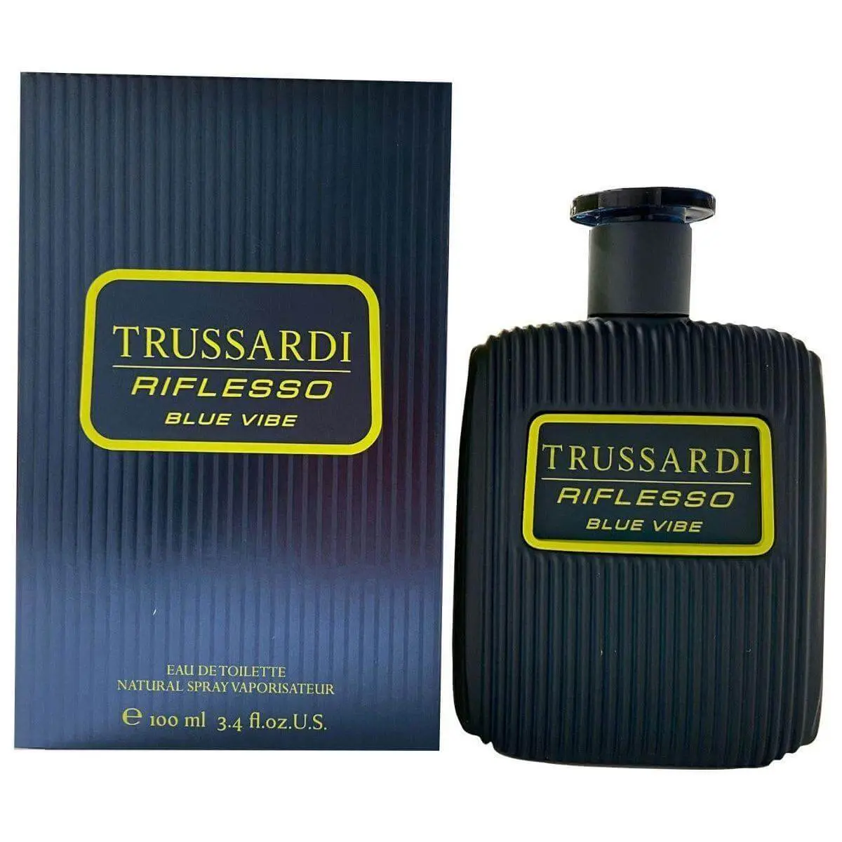 Trussardi Riflesso Blue Vibe Artemisia Mix Men's Eau de Toilette (EDT) Cologne - 3.4 fl oz, Sensual Aroma, Hazelnut Scent, Fragrant, Bottle Format, New Packaged Box, Bottle Men's Fragrance, Fragrant Men's Fragrance